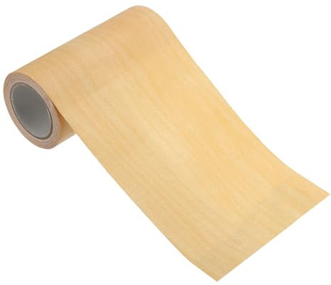 PATIKIL Klebeband Holzoptik Sockelleiste Selbstklebend Holzmaserung Reparaturband 100mm x 4,57 M, für Tür Tisch Schränke Schreibtisch, Gelber Ahorn