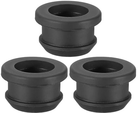 PATIKIL 20mm / 13/16 Inch Drill Hole,5/8 Inch ID Rubber Grommets, 3Pcs Top Hat Grommet for Wiring Eyelet Ring Gasket Automotive Firewall Cable Hole Plugs Wires Protection, Black