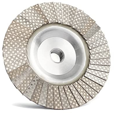 Mola a tazza diamantata, Disco lamellare diamantato 4 pollici M14 o 5/8-11 Adattatore in metallo con filettatura Diamantata Disco abrasivo Disco abrasivo elettrolitico diamantato,per smerigliatrice a