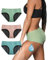 TIICHOO Culotte Menstruelle Flux Tres Abondant Culotte de Regle Femme Anti Fuite Slip Lot de 3 (XL, Or Rose/Vert Matcha/Vert Turquoise)