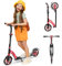 TONBUX Roller Kinder 6 7 8 9+Jahre,Aluminium Scooter Erwachsene,Cityroller Doppeltes Federungssystem, Höhenverstellbar&Klappbar Tretroller,Kickscooter bis 100kg Belastbar,Bremse aus Aluminiumlegierung