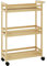 HOMCOM Étagère de Rangement de Salle de Bain en Bambou à 3 Niveaux, Chariot de Rangement, Meuble Salle de Bain avec roulettes pour Cuisine, Salle de Bain, Salon, dim. 55 x 20 x 75 cm - Naturel