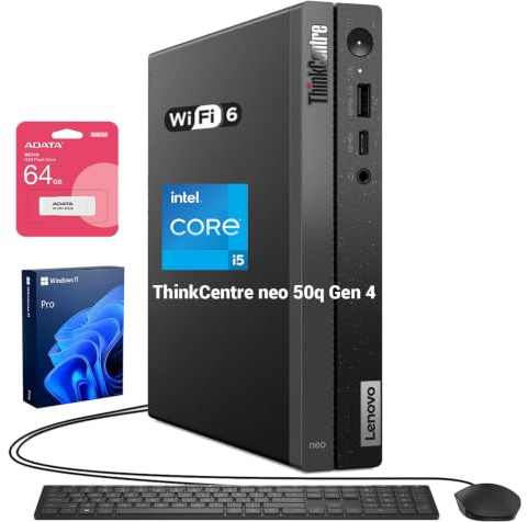 Lenovo ThinkCentre M70t Business Desktop, Intel 20-Core Ultra 7 265, AI Tower PC, 32GB DDR5, 2TB SSD, DP, HDMI, Support 3-Monitor 4K, Type-C, Wired KB & Mouse, Wi-Fi 6, Windows 11 Pro, w/Bundle
