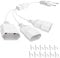 EU Verlängerungsstecker Verlängerungskabel Eurostecker, 3 in 1 Steckdosenadapter mit Flexible Kable, Euro Flaches Stromkabel Verlängerung, 2M EU Flachstecker Verteiler 250V Weiß