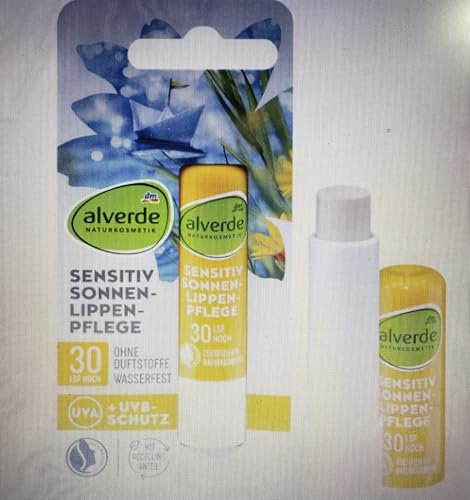 alverde NATURKOSMETIK Lippenpflegestift sensitiv LSF 30, 4,8 g