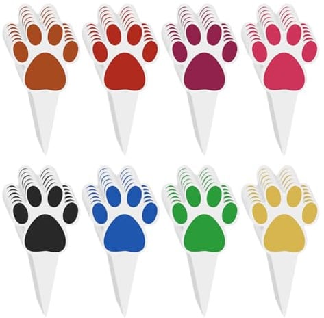 JIHUOO Kuchendekoration mit Hundepfotenmotiv, für Geburtstagsparty, Tiermotiv, Cupcake-Topper, Babyparty, Cupcake-Picks, Katzenpfote, Kuchendekoration, Hundegeburtstagsparty-Zubehör, 48 Stück