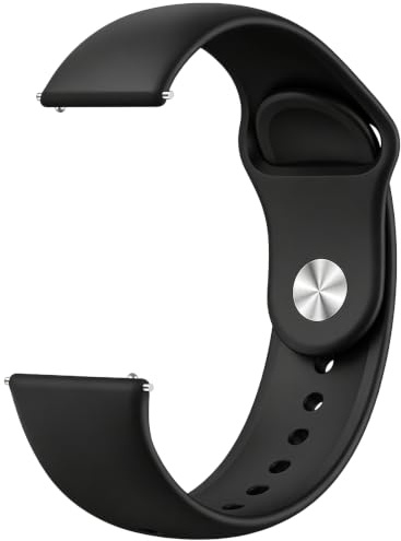 Aurrain 18mm 19mm 20mm 22mm Silicone Watch Strap for Garmin/ID205L/Galaxy/Amazfit/Huawei/Coros,Soft silicone sports Watch Strap