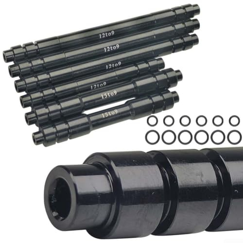 Thru Axle to Quick Release Hub Adapter 12/15mm to 9mm for Bicycle MTB Road Trainer CNC Aluminum Alloy (142mm-12to9mm)