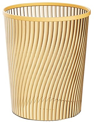 Lightweight bin liner with threaded connection, vertical, transparent, large capacity, waste bin design, practical household (gold, 21.3 x 25 x 18 cm)