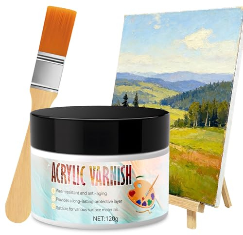 HONTAOK Barniz Acrilico, Barniz al Agua, Barniz Acrilico Mate, Proporciona una Capa Protectora de Larga Duración Para Acuarela, Gouache, Pintura al Óleo, Acrílica, Tinta y Pastel, 120 g
