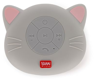 Legami - Vivavoce e Speaker Bluetooth® Resistente all'Acqua, Singing in the Shower, Tema Kitty, con Ventosa Removibile, Microfono Integrato, Cavo Type-C di Ricarica Incluso