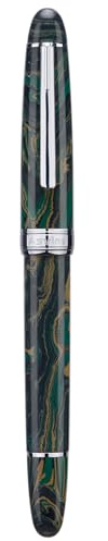 Asvine J16 Grüner Ebonite-Füllfederhalter, Jowo flexible feine Feder, Kolbenfüllsystem, Tintenfenster-Design mit Schraubenschlüssel und Stiftetui