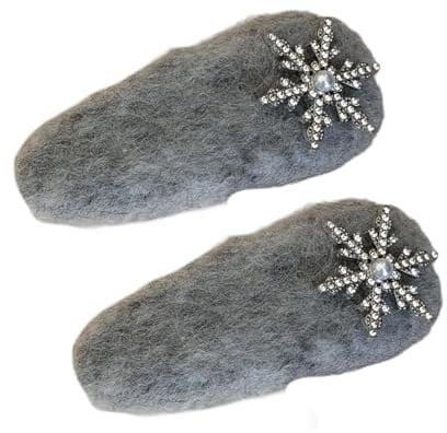 Schöne Plüsch-Schneeflocken-Haarspange, sicherer Halt, Haarnadel für den ganzen Tag, komfortables Styling, Haarspange für Frauen und Mädchen, 2 Stück Schneeflocken-Haarspangen