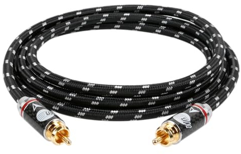 BOAACOUSTIC JIB Audiophile Subwoofer Kabel Cinch RCA S/PDIF Digital Audio Koaxial Kabel für Subwoofer AV Receiver Verstärker Heimkino 3m