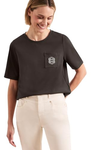 Damen Silk-Look T-Shirt mit Deko-Detail