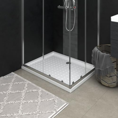 LoogCape halkfri, duschkar vit, 90 x 70 x 4 cm, ABS, golvlika, barriärfri, halkfri, hållbar med låg tröskel för dusch, badrum, walk-in, nisch, tillbehör