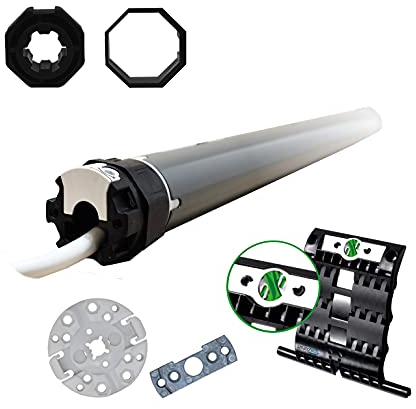 Selve® SP 1/10 Rolladenmotor inkl. Einbruchschutz durch patentierte SecuBlock®, Motorlager, Anschlusskabel und SW 40 Adapter/Mitnehmer. (SP 1/10 mit 2 St. SecuBlock)