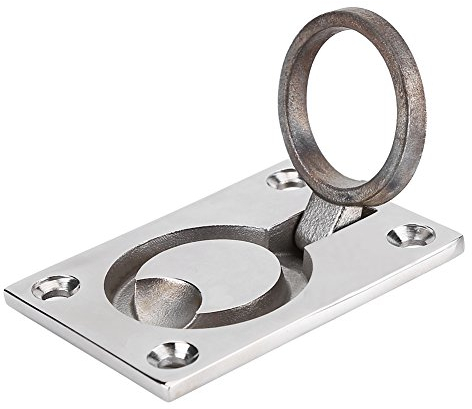 Qiilu Edelstahl Ring Griff Flush Hatch Locker Schrank Pull Lift Boat Marine Yacht Hardware
