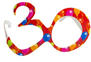 Folat Party Glasses Birthday 30th Red