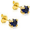 Orovi Damen Goldschmuck mit Edelstein Solitaire Ohrstecker mit Saphir in Krappenfassung/Gelbgold 9 Karat (375) / Blauer Edelstein, Geburtsstein, rund