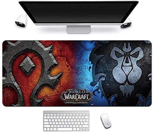 World of Warcraft XXL Anime Alfombrilla para ratón 900 x 400 mm - Speed Gaming Mousepad - Mouse Pad para Ordenador - 3mm Goma Antideslizante, para Gamers Ordenador, PC y Laptop, A