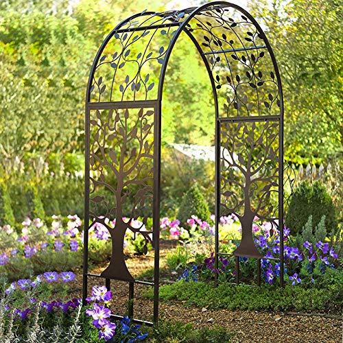 Arche de Plantes Grimpantes, Arche à Rosiers Tonnelle en Fer Arche de Jardin pour Fleurs Plantes Arche de Patio pour La Décoration de Cérémonie Mariage Fête Jardin Extérieur Porte 2,14m