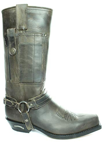 Sendra Boots 3604 Mad Dog Seta Graffit Biker Western Cowboy Uomo Stivali Punta Quadrata Tacco Inclinato Borsa Sperone Cambiabile Gamba Dritta Manici Vera Pelle
