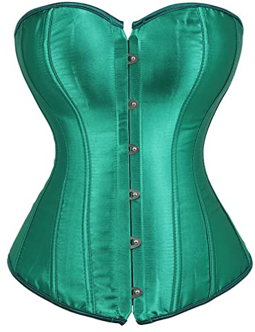 WLFFW Womens Corset Top Satin Overbust Lace up Bustiers | Women rave corset bustier, Victorian push up corset