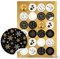 Logbuch-Verlag 24 Weihnachtsaufkleber schwarz weiß gold - Frohe Weihnachten Sticker rund selbstklebend 4 cm