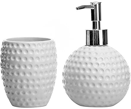 Space Home - Ensemble D'Accessoires Salle De Bain - 2 Pcs Accessoires de Salle de Bain avec Distributeur de Savon, Porte-Brosse à Dents, Gobelet de Salle de Bain - Distributeur de Savon et de Lotion