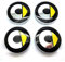 FASDTBA 4 pièces Car Cache-moyeux Capuchons De Centre, pour Mercedes Benz Smart Fortwo Forfour 450 451 454 453 60mm Jante Centre D'emblème Accessoires de Logo D'emblème de Décoration de Pneus
