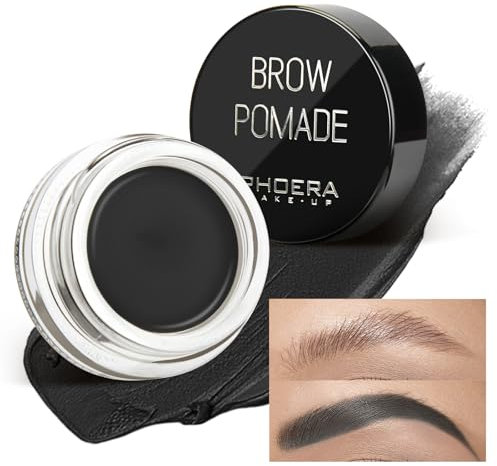 Eyebrow Gel,Eyebrow Brow Pomade Professional Makeup Tinted Eyebrow,24 Hours Long Lasting,Lightweight,Waterproof,Smudge-Proof,Transfer-Proof,Sweat Resistant Brow Cream(6#Jet Black)