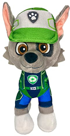 Play by Play Paw Patrol The Movie, 7 versch. Motive, 19 cm Plüsch Figuren Chase, Marshall, Liberty, Skye, Rubble, Rocky, Zuma, ORIGINAL Kuscheltier Lizenzware für Kinder - Kinofilm 2021 (Rocky)