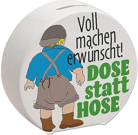 Volle Lederhose Spardose mit Spruch - Dose statt Hose besondere Sparbüchse für echte Bayern um auf einen Wunsch zu sparen für Liebhaber von Lederhosen und Volksfesten