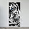 Estika Türtapete selbstklebend - Schwarz-weiß Tiger - 95x205 cm - Einem Bogen Türposter, Tiere Türaufkleber, Aufkleber PVC Folie, Klebefolie für türen, Tür tattoo, Modern decoration