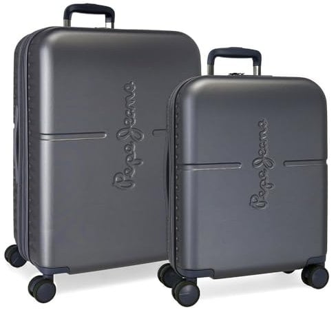 Pepe Jeans Highlight Koffer-Set, blau, 55/70 cm, starr, ABS-Verschluss, integriert, 116 l, 7,54 kg, 4 Räder, Handgepäck