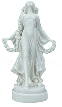Flora Göttin Golden Maiden of Blossoms Flowers Cast Marble Statue Skulptur