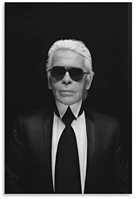 Shenywell Leinwand Bedrucken Karl Lagerfeld Poster, für Teenager, Wandgemälde für Wohnzimmer, Badezimmer 60x80cm Kein Rahmen