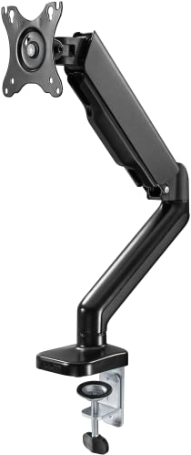 goobay 58530 Monitor Halterung mit Gasdruckfeder für einen Monitor zwischen 17 und 32 Zoll (43-81cm) / Monitorhalterung Neigbar&Schwenkbar für Montage an Tisch/VESA 75x75&100x100 bis 9kg, Schwarz