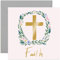 Old English Co. Faith Reigious Karte, quadratische Osterkarte, Goldfolie, Erstkommunion, Taufe, Christen, Konfirmation, Innenseite unbeschriftet, inklusive Umschlag