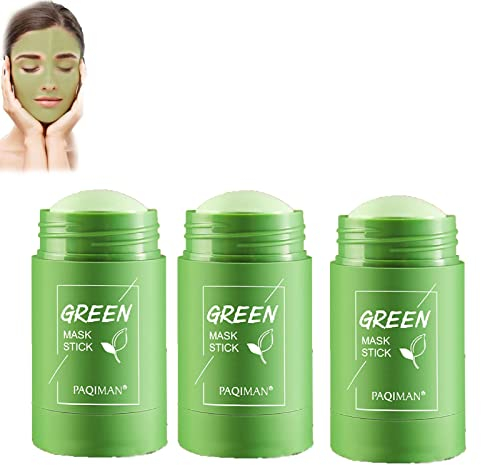 Green Tea Mask Stick, Green Tea Deep Cleanse Mask For Face, Poreless Deep Cleanse Mask Stick Blackhead Remover, Green Tea Cleansing Mask Stick for Face Moisturizing, Green Mask Stick (3PCS)