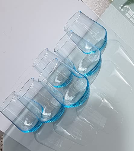 Pack de 6 vasos de cristal de punto de agua