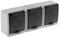 3-Fach Aufputzsteckdose Rauchglas IP44 16A/250V Schuko Aufputz Feuchtraum Steckdose Grau