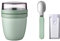 Mepal Set Lunchpot Faltbarer Löffel Ellipse – Nordic Sage – praktischer Müslibecher und Behälter für Transport von Lebensmitteln