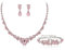 EVER FAITH Hochzeit Kristall-Schmuck-Sets für Glamour Teardrop Strass Halskette Dangle Ohrringe Armband-Sets für Damen rosa Silber-Ton