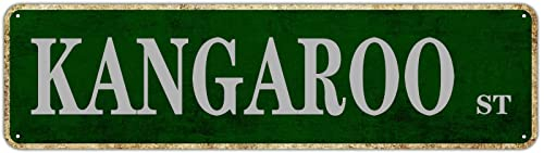Metallschild Känguru St Vintage Schilder Retro Blechschilder Aluminium Kunst Schild Geschenk Outdoor Home Küche Garten Wand UV-beständige Dekor 10,2 x 40,6 cm