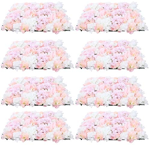 8x Künstliche Blumenwand Rosenwand, 40 * 60cm Hochzeit Blumendekor Hochzeitsfotografie, Rosenwand Deko Kunstblumen Deko DIY Hintergrund, Für Party Hochzeit