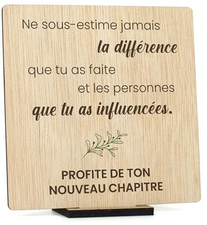 CONTRAXT Carte de Départ en Bois. Cadeau Original pour Adieu aux Collègues, Chefs, Professeurs, Fin de Cours, Graduations, Amies (Départ)