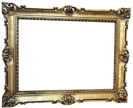 Gemälderahmen Barock Bilderrahmen 50x70 cm Werbetafel Menütefel recheckig posterrahmen Bilderrahmen Groß Xxl Rahmen Antik Rahmen 90x70cm Plakatrahmen Hängerahmen Spiegelrahmen (Gold-Schwarz)