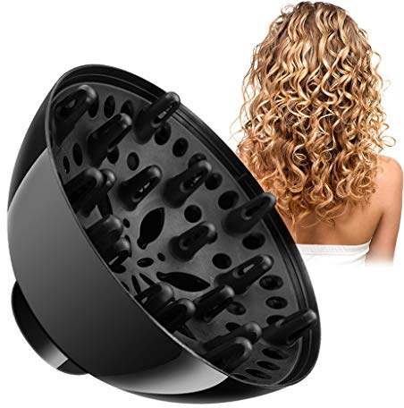 Universal Haar Diffusor, 2024 New Diffuser Föhn Aufsatz, Diffuser Haare, Anpassungsfähig Für Schlag Trockner Mit Düse, D = 1,7-2,6 Für Lockiges Oder Welliges Haar Styling, Schwarz (A)